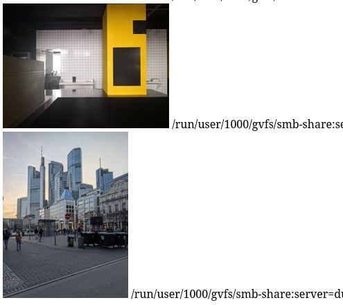 Screenshot of thumbnails from the logfile