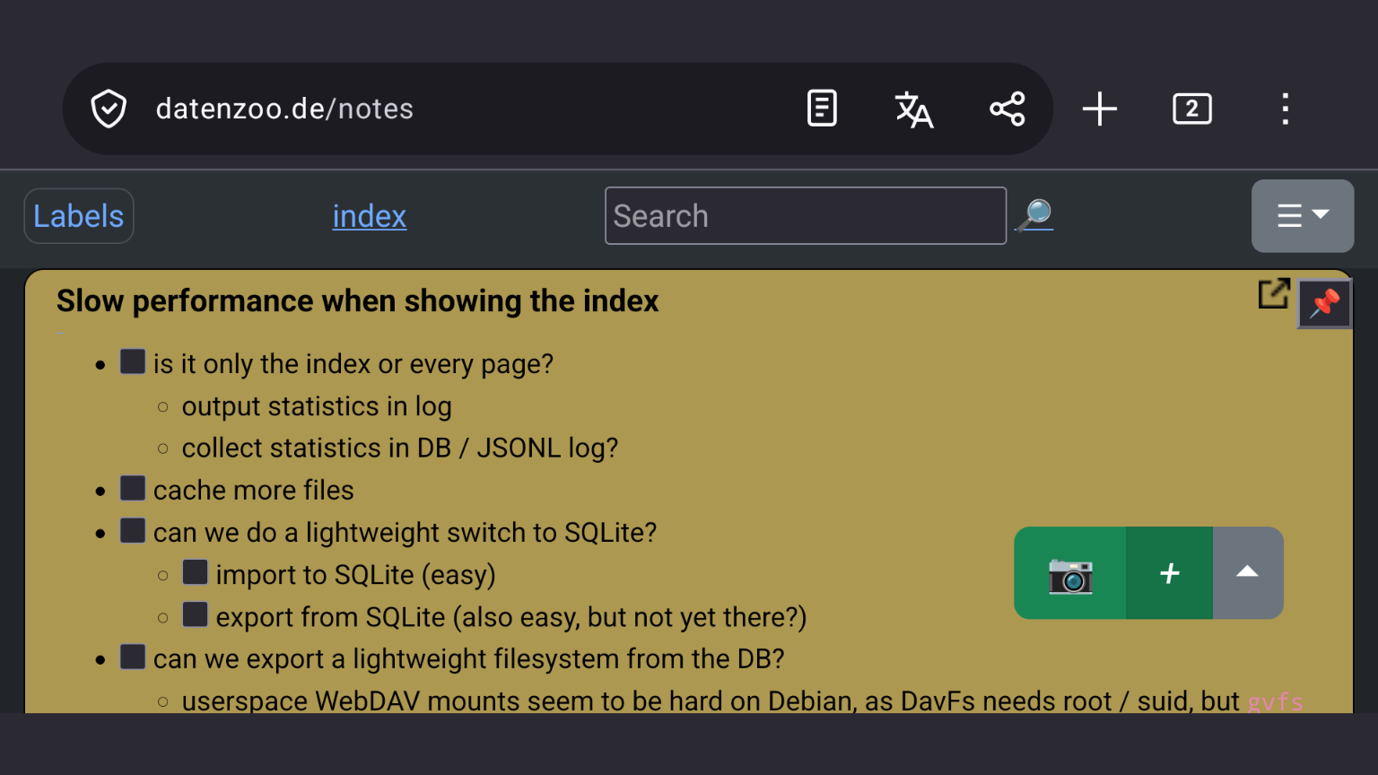 Screenshot of the display